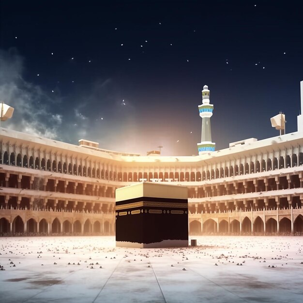 Hajj tawaf에 있는 Kaaba Mecca 이슬람교도의 현실적인 사진