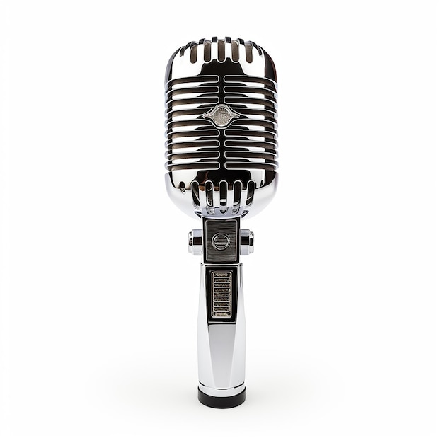 photo Realistic metallic microphone for singing