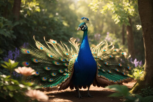 Photo a photo realistic peacock image