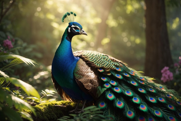 Photo a photo realistic peacock image