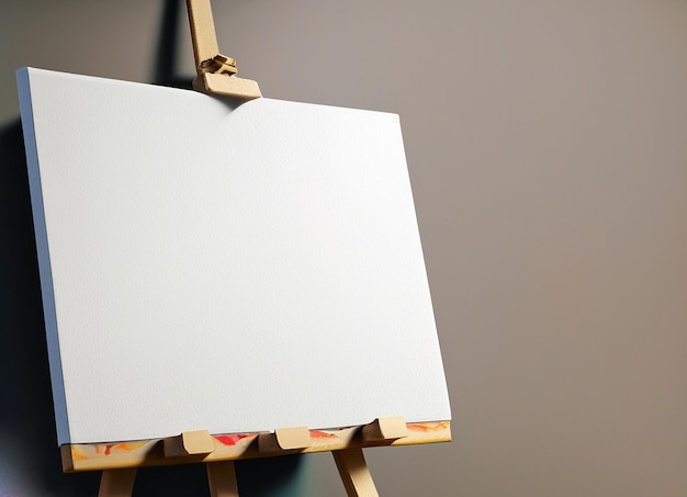 photo realistic standing canvas ready to paint with copy space