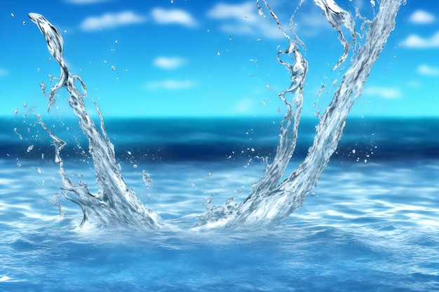 写真 写真の現実的な水のしぶきの背景