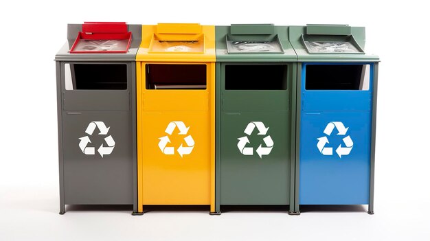 A photo of a Recycling Bin with Sorting Symbol