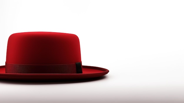 Photo of Red Boater Hat isolated on white background