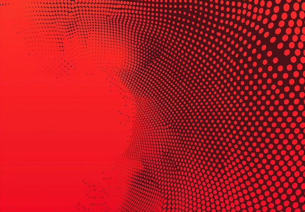 Photo photo of a red halftone abstract gradient background with a pattern of dots in the middle