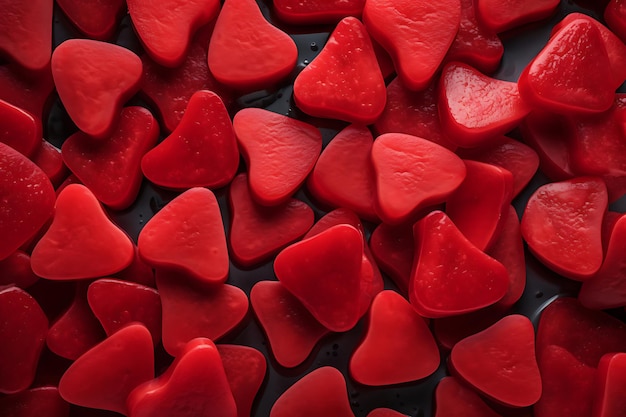  ⁇ 은 심장 모양의 수박 조각의 사진 발렌타인 데이