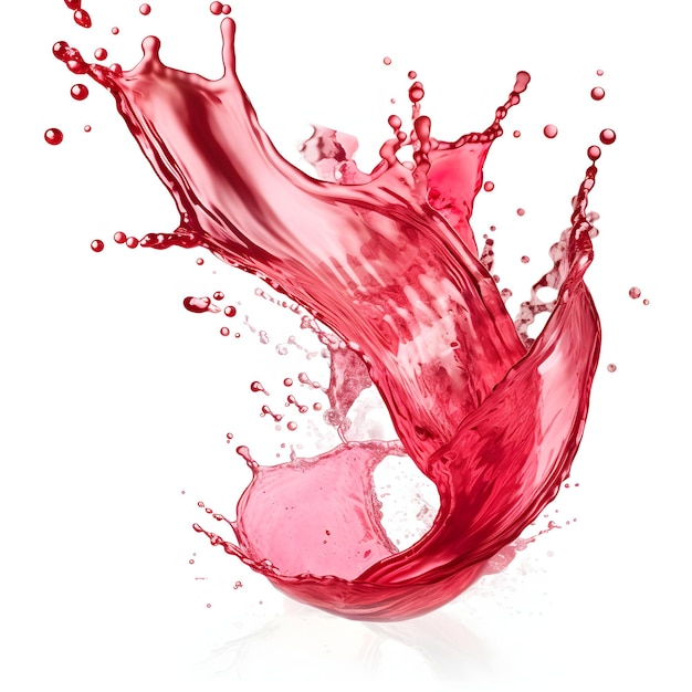 Photo photo red juice splash on white background