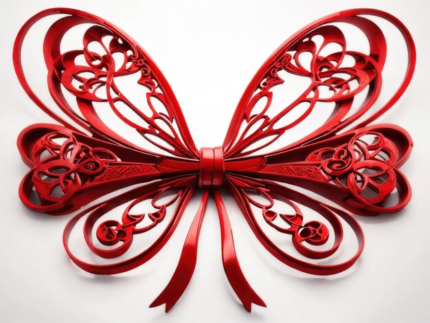 사진 photo_red_ribbon_isolated_on_white_background