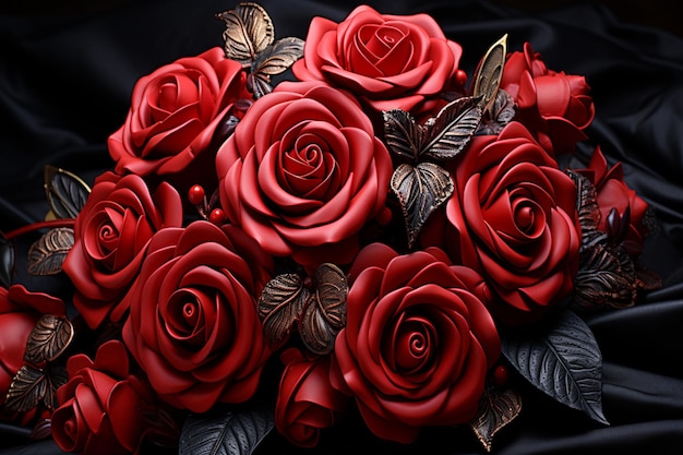 фото красная роза в темноте