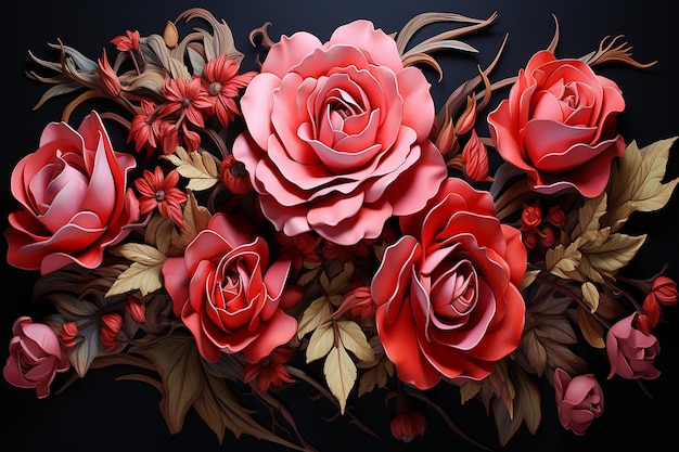 photo red roses textured background
