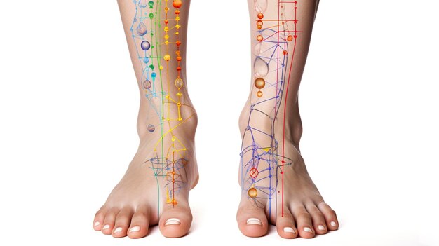 Photo a photo of a reflexology foot chart full length photo