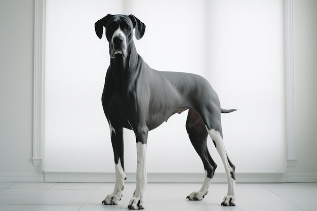 Foto foto di un regal rhodesian ridgeback che mostra la sua cresta unica su un lenzuolo bianco puro