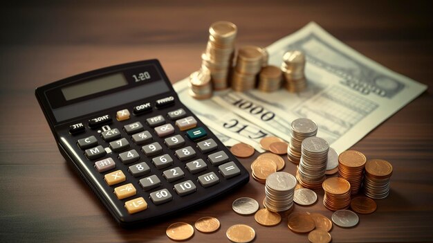 A photo of a retirement calculator and savings plan