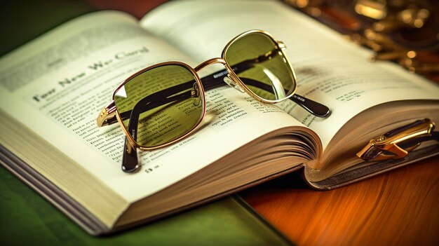 A Photo of a Retirement Plan Book and Glasses