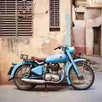 Photo photo retro motorbike in blue city jodhpur india