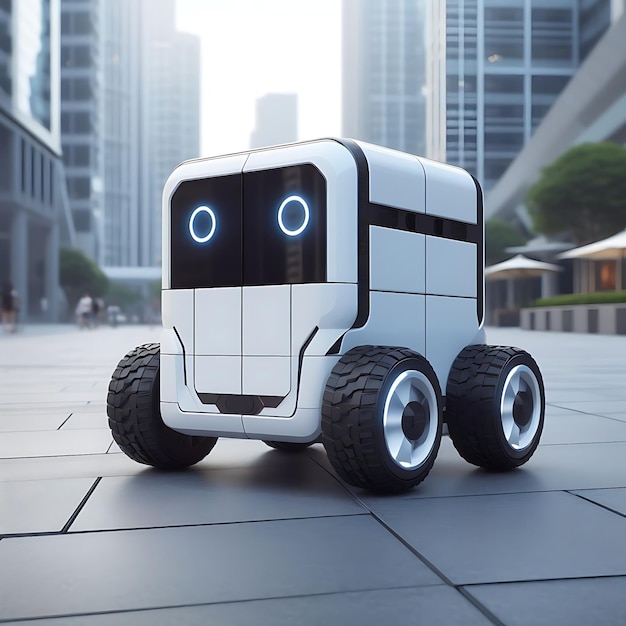 A photo of a robot in the city generated by IA