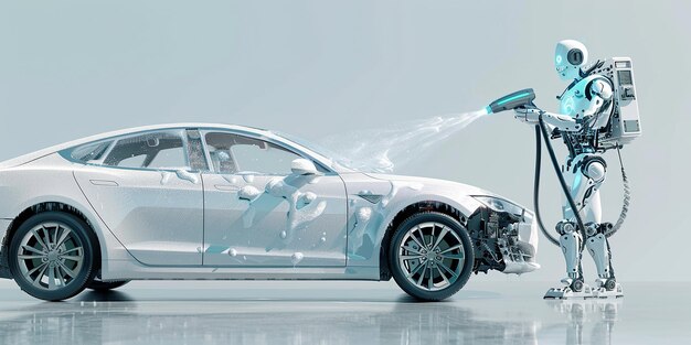 Photo of Robotic Mechanic Cleaning Car