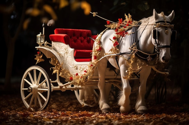 Photo photo of romantic horse carriage ride valentines day