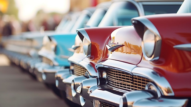 Photo a photo of a row of classic cars at a vintage car