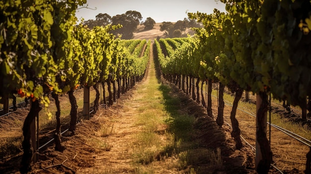 A Photo of Rows of Grapevines in a Vineyard