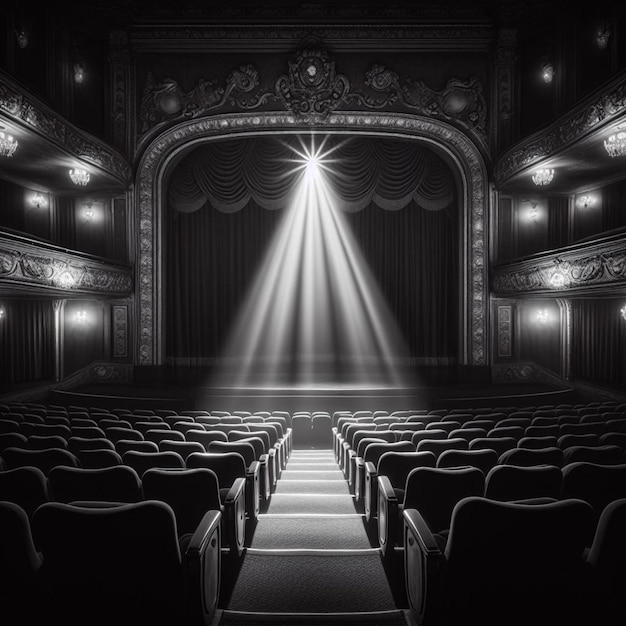 Photo photo rows of red seats in a theater