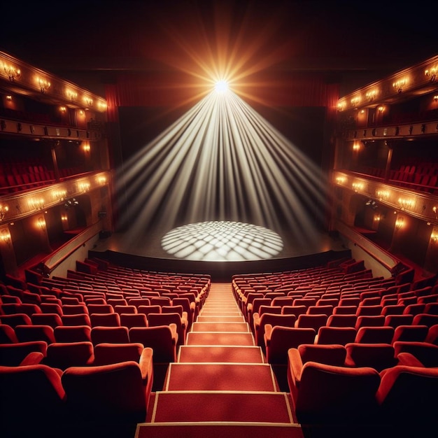 Photo photo rows of red seats in a theater