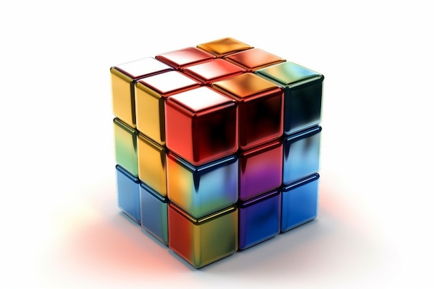 Photo rubik's cube isolated on a white background