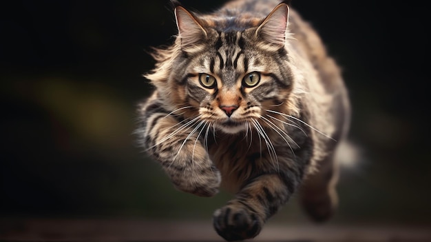 Photo of a running cat