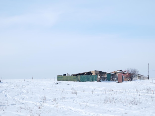 Photo photo of rural area in almaty kazakhstan in winter