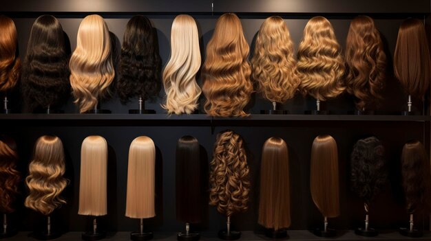 A photo of a salon's hair color chart