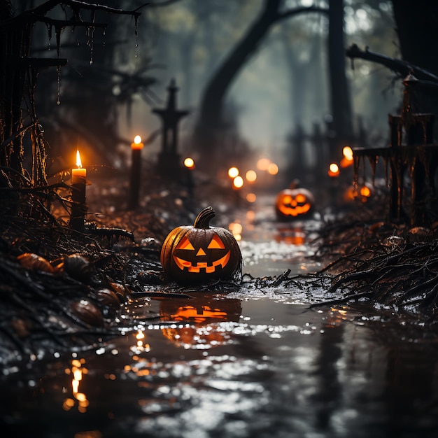 photo of a scary Halloween scene