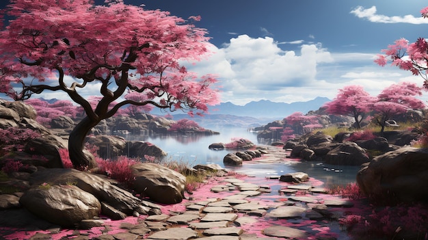 photo scenery of cherry blossoms