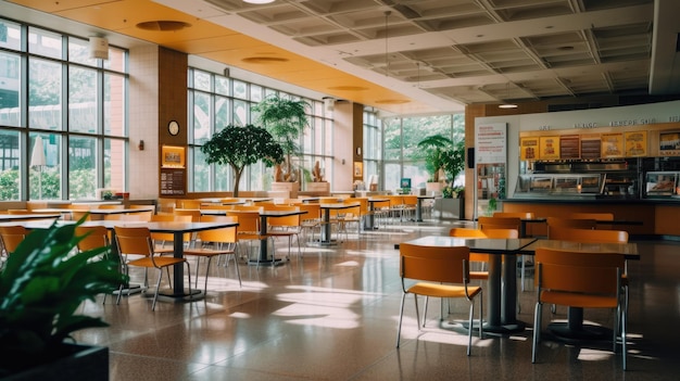 A photo of the school canteen scene