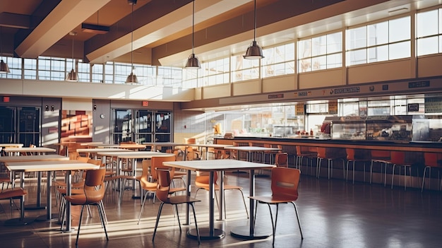 A photo of the school canteen scene