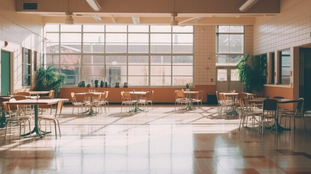 A photo of the school canteen scene