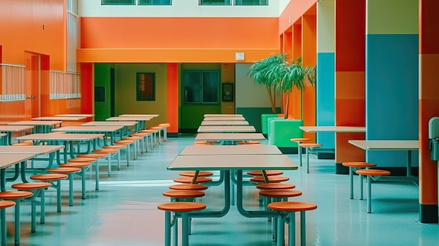 A photo of the school canteen scene