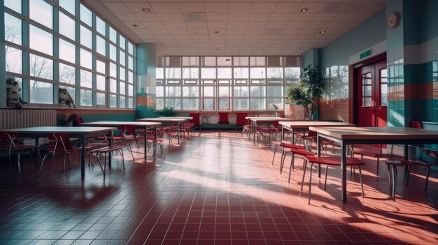 A photo of the school canteen scene