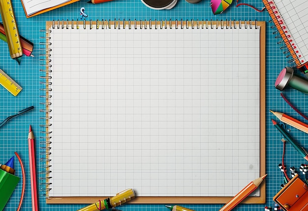 Photo photo of school supplies stationery educational items on white background