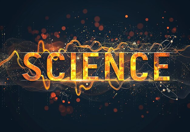 Photo photo of science letter text effect web banner text design with education background