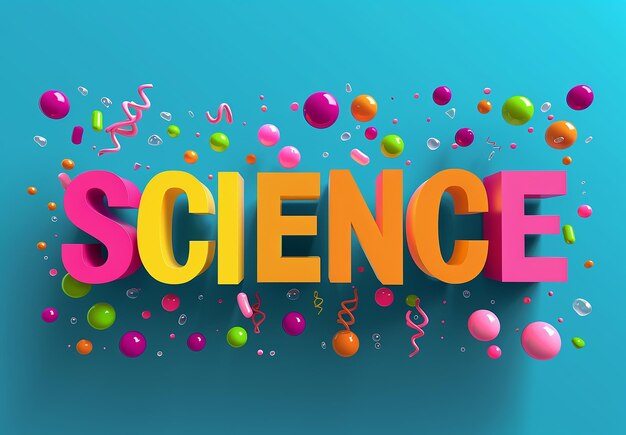 Photo photo of science letter text effect web banner text design with education background