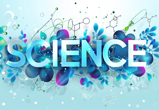 Photo photo of science letter text effect web banner text design with education background