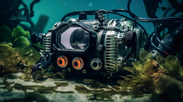 Foto una foto di un'attrezzatura subacquea e di una macchina fotografica subacquea per l'esplorazione subacquea