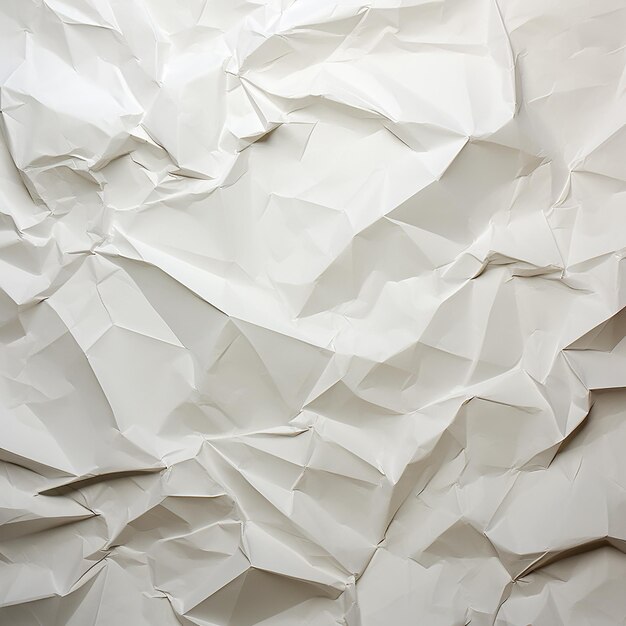 Photo of seamless bright white old crunched and creased paper texture