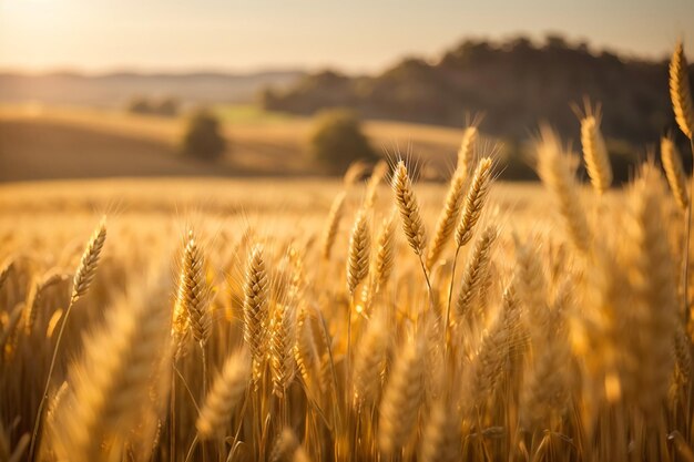 Photo photo selective focus shot of some wheat in a field