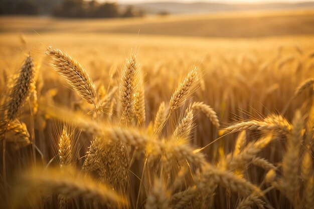 Photo selective focus shot of some wheat in a field