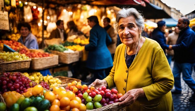 photo of senior seller in Antique market at Europe generative AI