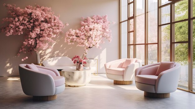 A photo of a serene beauty salon waiting area