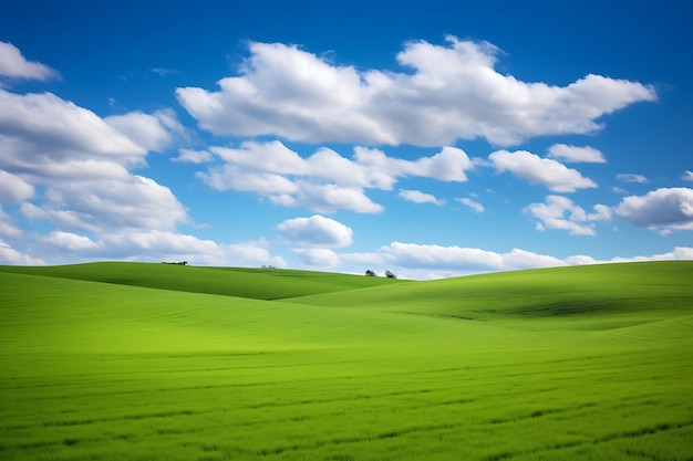 Photo photo of serene field background with gentle rolling hill