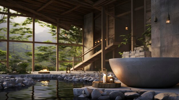 A photo of a serene spa setting