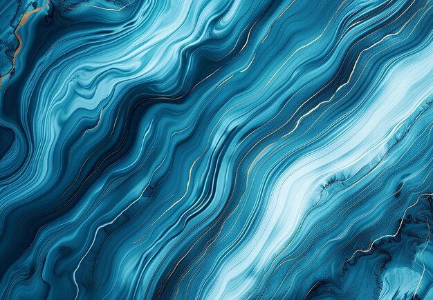 Photo photo of a series of blue waves with a pattern of light blue and brown marble tile design